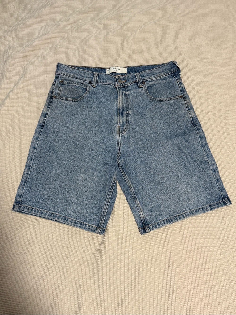 Hollister Baggy Jean Shorts Men’s W34 Blue Denim Jorts Y2K